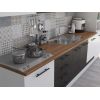Bucatarie Alfa 320, wenge/alb, blat termic nuc, corp pentru cuptor incorporabil