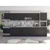 Bucatarie Alfa 380, wenge, blat termic alb, corp hota, soldat