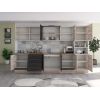Bucatarie Alfa 320, wenge/sonoma, blat termic nuc, corp pentru cuptor incorporabil