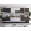 Bucatarie Alfa 380, alb/wenge, blat termic nuc, corp hota, soldat