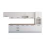 Bucatarie Alfa 380, alb, blat termic nuc, corp hota, soldat
