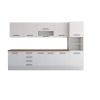 Bucatarie Alfa 320, alb, blat termic nuc, corp pentru cuptor incorporabil