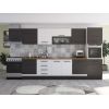 Bucatarie Alfa 380, alb/wenge, blat termic nuc, corp hota, soldat