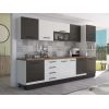 Bucatarie Alfa 320, alb/wenge, blat termic nuc, corp pentru cuptor incorporabil