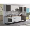 Bucatarie Alfa 320, alb/wenge, blat termic nuc, corp pentru cuptor incorporabil