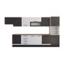 Bucatarie Alfa 380, alb/wenge, blat termic nuc, corp hota, soldat