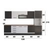 Bucatarie Alfa 320, alb/wenge, blat termic nuc, corp pentru cuptor incorporabil