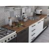 Bucatarie Alfa 380, alb/wenge, blat termic nuc, corp hota, soldat