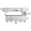 Bucatarie Alfa 380, alb, blat termic nuc, corp hota, soldat