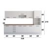 Bucatarie Alfa 320, alb, blat termic nuc, corp pentru cuptor incorporabil