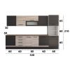 Bucatarie Alfa 320, sonoma/wenge, blat termic nuc, corp pentru cuptor incorporabil