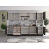 Bucatarie Alfa 320, sonoma/wenge, blat termic nuc, corp pentru cuptor incorporabil
