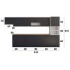 Bucatarie Alfa 380, wenge, blat termic nuc, corp hota, soldat