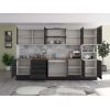 Bucatarie Alfa 320, wenge, blat termic nuc, corp pentru cuptor incorporabil