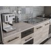 Bucatarie Alfa 240, Corp hota, Cu vitrina, Sonoma/Wenge, Blat termic travertin