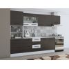 Bucatarie Alfa 300, corp hota si soldat, cu vitrina, wenge/alb, blat termic alb