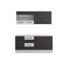 Bucatarie Alfa 180, Cu vitrina, Wenge/Alb, Blat termic alb