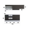 Bucatarie Alfa 240, Corp hota, Cu vitrina, Wenge/Alb, Blat termic alb