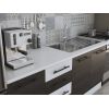 Bucatarie Alfa 240, Corp hota, Cu vitrina, Wenge/Alb, Blat termic alb