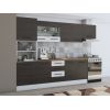 Bucatarie Alfa 300, corp hota si soldat, cu vitrina, wenge/alb, blat termic nuc