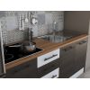 Bucatarie Alfa 180, Cu vitrina, Wenge/Alb, Blat termic nuc