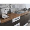 Bucatarie Alfa 300, corp hota si soldat, cu vitrina, wenge/alb, blat termic nuc