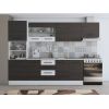 Bucatarie Alfa 300, corp hota si soldat, cu vitrina, wenge/alb, blat termic travertin