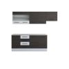Bucatarie Alfa 240, Corp hota, Cu vitrina, Wenge/Alb, Blat termic travertin