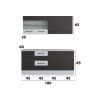 Bucatarie Alfa 180, Cu vitrina, Wenge/Alb, Blat termic travertin