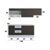 Bucatarie Alfa 240, Corp hota, Cu vitrina, Wenge/Alb, Blat termic travertin