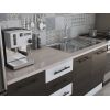 Bucatarie Alfa 240, Corp hota, Cu vitrina, Wenge/Alb, Blat termic travertin