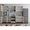 Bucatarie Alfa 240, Soldat, Cu vitrina, Sonoma/Wenge, Blat termic travertin