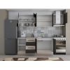 Bucatarie Alfa 240, Corp hota, Cu vitrina, Wenge/Sonoma, Blat termic travertin