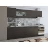 Bucatarie Alfa 300, corp hota si soldat, cu vitrina, wenge, blat termic alb