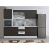 Bucatarie Alfa 240, Soldat, Cu vitrina, Wenge/Alb, Blat termic alb