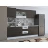 Bucatarie Alfa 240, Soldat, Cu vitrina, Wenge/Alb, Blat termic alb
