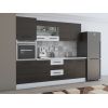 Bucatarie Alfa 240, Soldat, Cu vitrina, Wenge/Alb, Blat termic alb