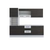 Bucatarie Alfa 240, Soldat, Cu vitrina, Wenge/Alb, Blat termic alb