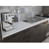 Bucatarie Alfa 240, Corp hota, Cu vitrina, Wenge, Blat termic alb