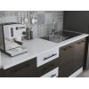 Bucatarie Alfa 240, Soldat, Cu vitrina, Wenge/Alb, Blat termic alb