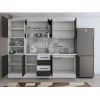 Bucatarie Alfa 240, Soldat, Cu vitrina, Wenge/Alb, Blat termic alb