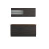 Bucatarie Alfa 180, Cu vitrina, Wenge, Blat termic nuc