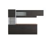 Bucatarie Alfa 300, corp hota si soldat, cu vitrina, wenge, blat termic nuc