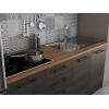 Bucatarie Alfa 180, Cu vitrina, Wenge, Blat termic nuc