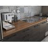 Bucatarie alfa 240, corp hota, cu vitrina, wenge, blat termic nuc
