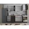 Bucatarie alfa 240, corp hota, cu vitrina, wenge, blat termic nuc