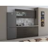 Bucatarie Alfa 180, Cu vitrina, Wenge, Blat termic travertin