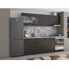 Bucatarie alfa 240, corp hota, cu vitrina, wenge, blat termic travertin