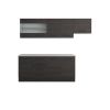 Bucatarie alfa 240, corp hota, cu vitrina, wenge, blat termic travertin