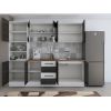 Bucatarie Alfa 240, Soldat, Cu vitrina, Wenge/Alb, Blat termic nuc
